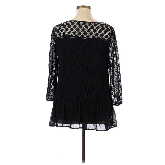 Adiva Black Lace Mesh Dark Romance Goth Witchy Victorian Blouse Plus Size 1X - Picture 2 of 3